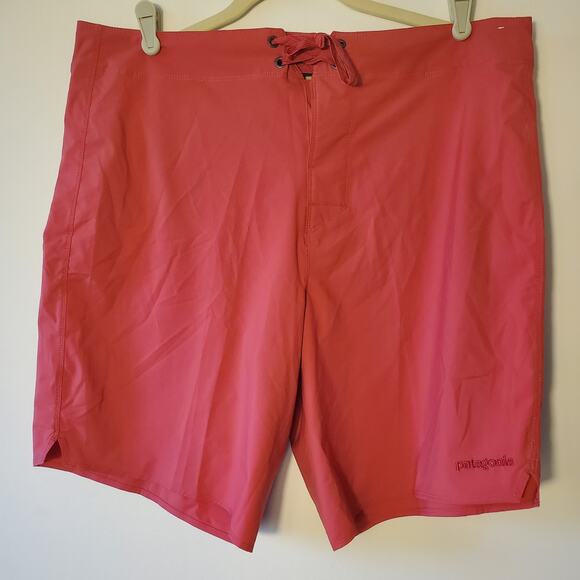 Patagonia Board Shorts Mens 36" X 9" Orange Coral Hydropeak Series EUC - Picture 1 of 9